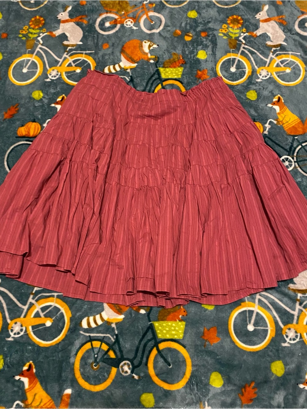 Pink Ruffle Tiered Flowy Mid-Length Skirt - Women’s XXL